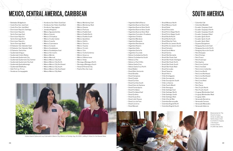 Parte de la lista de las 506 misiones de La Iglesia de Jesucristo de los Santos de los Últimos Días.