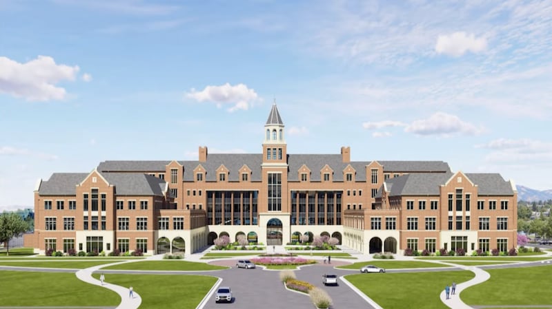 Un renderizado arquitectónico de la nueva Escuela de Medicina de la Universidad Brigham Young.