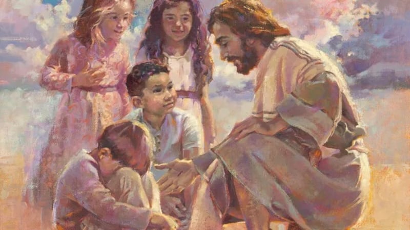 "Jesús con niños" es obra de Dilleen Marsh.