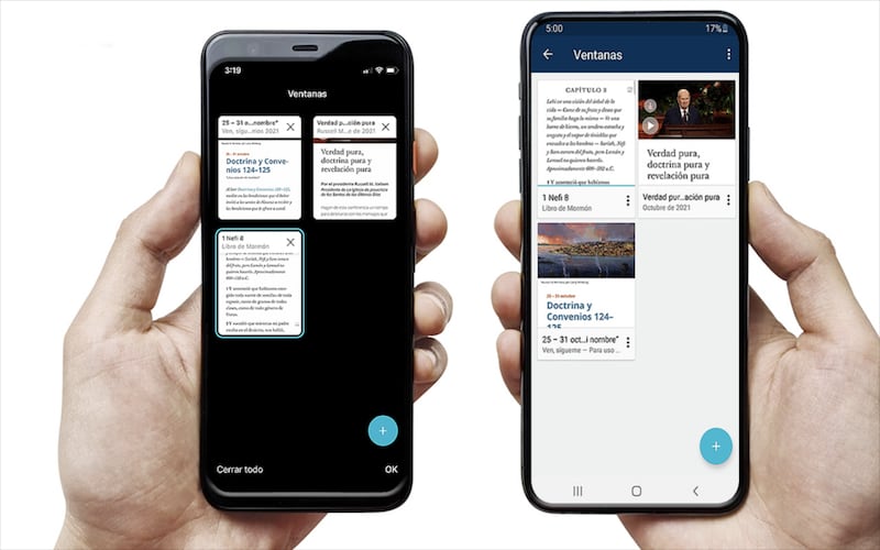 Las ventanas facilitan el paso de un lugar a otro mientras se estudia, al igual que sucede con las pestañas en un navegador de internet.