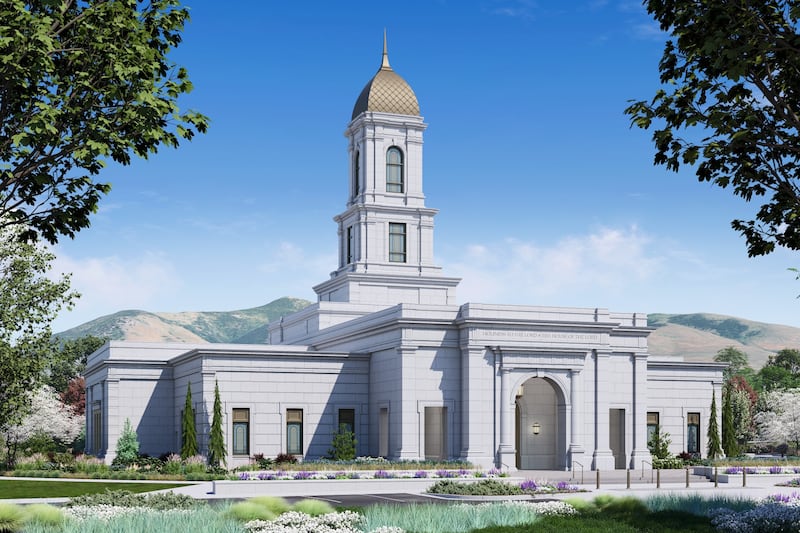 La representación exterior del Templo de Missoula, Montana.