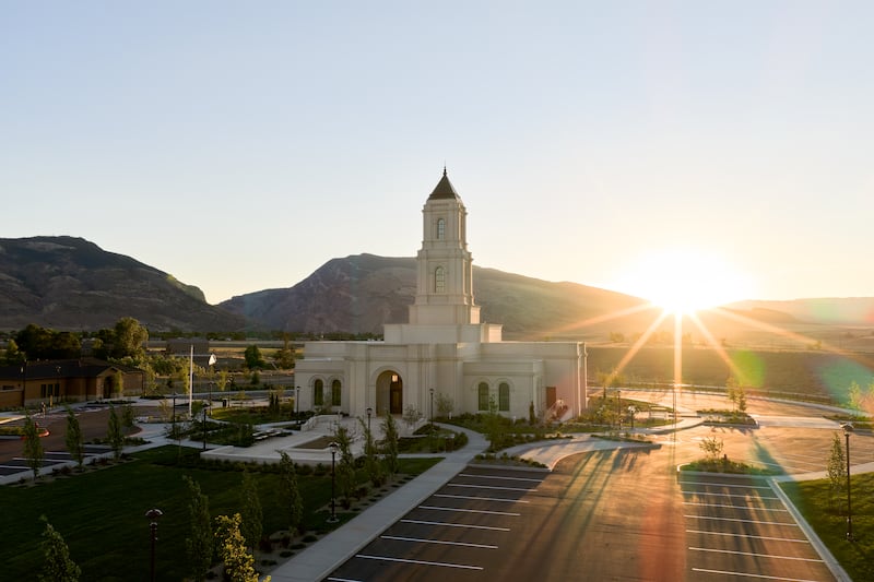 El Templo de Cody, Wyoming al atardecer.